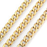 Купить Цепочка S57-G стальная кубинская панцирная "Бордюрная" 10*7мм золотистая (Хирургическая сталь)(50см) с доставкой по России