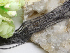 Цепочка I098 простая кручёная тонкая звено 2*1,5мм чёрный никель (Iron) (примерно 90см)