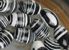 Бусина Бочонок 12*7,5*7,5мм Турквенит чёрно-белый (камни)