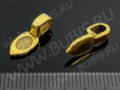Бейл для приклеивания 04 листик 15,5*5,8*5,5мм античное золото (литьё)