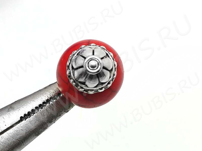 (СКИДКИ!!!) 228 Шапочка-колпачок 8*8*5мм античное серебро (литьё) (10шт.)