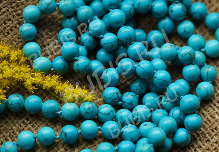 Бусина округлая 4мм Бирюза голубая пресс. (камни) (10шт.)