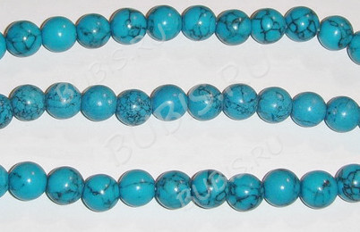 Бусина округлая 4мм Бирюза голубая пресс. (камни) (10шт.)