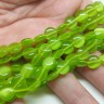Купить (ОПТ) Бусина каменная Круг 33 8*8*3,5мм Кошачий глаз салатовый (камни) (НИТЬ) с доставкой по России