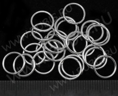 Колечки обычные 10*1мм серебристые (Iron) (20шт.)