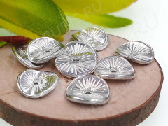 (СКИДКИ!!!) Рондели 048 волнистые 9,5*8,5*2,3мм серебристые (литьё) (10шт.)