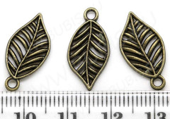 Подвеска Листик 31 3D двусторонний 19,5*10*1,9мм античная бронза (литьё)