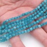 Купить (ОПТ) Бусина округлая ГРАНЁНАЯ 4,5мм Кварц тонир. голубой (камни) (НИТЬ) с доставкой по России