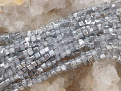 Бусина кристалл гранёный Кубик 2,5*2,5*2мм прозрачно-серебристый (имитация Сваровски) (10шт.)