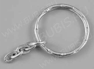 Карабин для брелка 09 Кольцо 25*25*2,6мм и цепочка 28*4,5*4,5мм цвет платины (Iron)