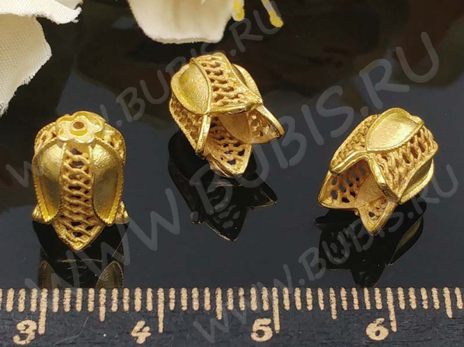 264 Шапочка ажурная 73 Тюльпанчик 11,5*9*8мм золотистая (Milano LUX) (Brass)