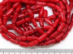 (ОПТ) Бусина каменная Палочки 02 8-10*4-4,5мм Коралл красный натуральный (камни) (НИТЬ)