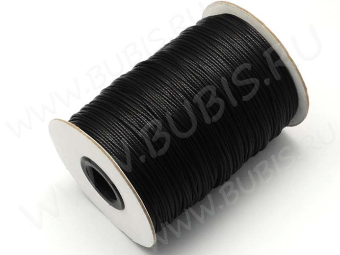 Вощёный полиэстеровый шнур "корейский" 2,5мм черный (1м)