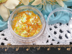 Наполнение для смолы и бутылочек 081 хлопья слюды пластиковые Bubis Crafts золотистые с АВ (декор)