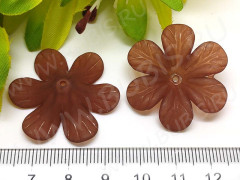 Бусина акрил Цветочек 22 матовый 33,5*30,5*9мм коричневый полупрозрачный (акрил)
