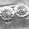 Купить Пуссеты ("гвоздики") №037 Спиралька 17*13*12,5мм цвет платины (литьё) (1 пара) с доставкой по России