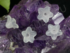 Бусина акрил Цветочек 09 матовый чашечка 9,5*9,5*5мм белый полупрозрачный (акрил) (20шт.)