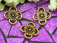 065 Коннектор Цветочек 13,5*13,5*2мм античное золото (литьё)