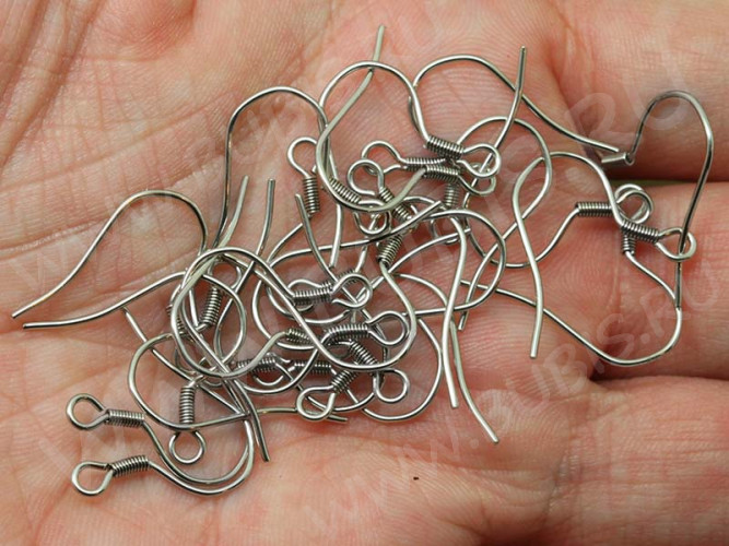 Швензы-крючки №041 18*17мм цвет платины (хирургическая сталь) (10 пар)