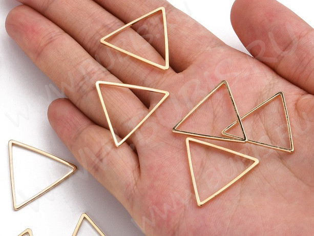 Декоративный элемент 097 Треугольник рамка контур коннектор 23*21*1,2мм золотистый (Brass)