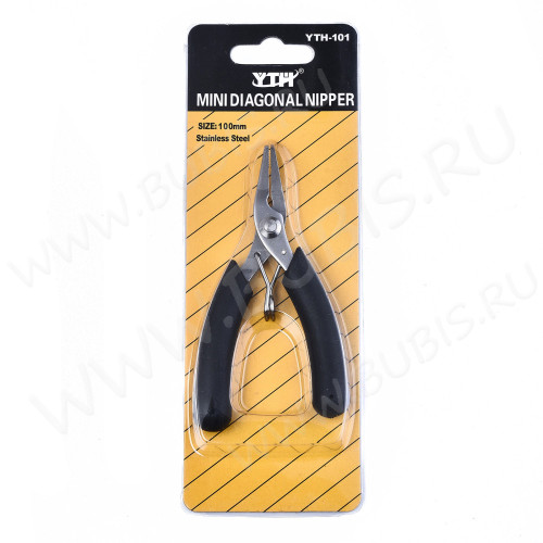 Тонкогубцы 33 (утконосы) МИНИ 100мм на блистере с чёрными ручками (инструменты для бижутерии)