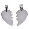 Подвеска Жетон 39 Сердечко из двух половинок с держателями 30*27*1,5мм цвет платины (Хирургическая сталь) Купить Подвеска Жетон 39 Сердечко из двух половинок с держателями 30*27*1,5мм цвет платины (Хирургическая сталь) с доставкой по России