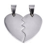 Подвеска Жетон 39 Сердечко из двух половинок с держателями 30*27*1,5мм цвет платины (Хирургическая сталь) Купить Подвеска Жетон 39 Сердечко из двух половинок с держателями 30*27*1,5мм цвет платины (Хирургическая сталь) с доставкой по России