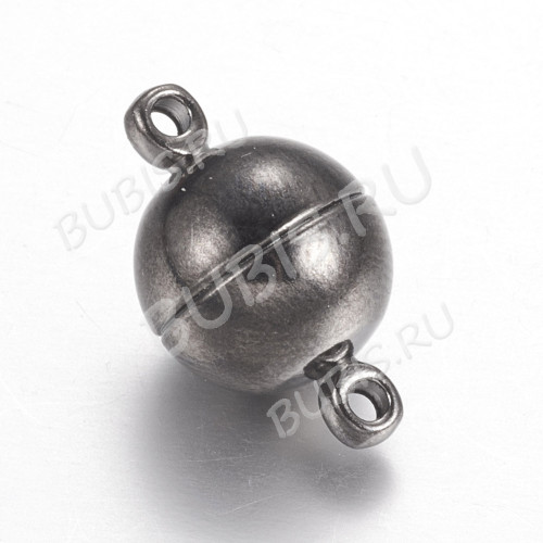 Магнитный замочек №41 Шар с петельками 16*10мм черный никель (Brass)