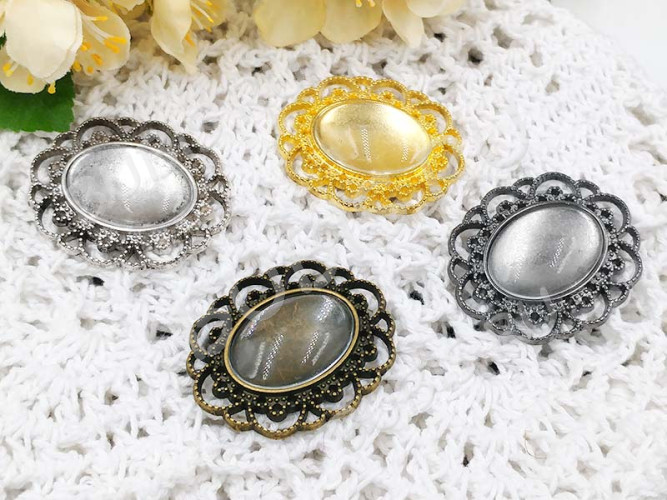 Кабошон стеклянный 02 Овал 25*18*6мм прозрачный (стекло)