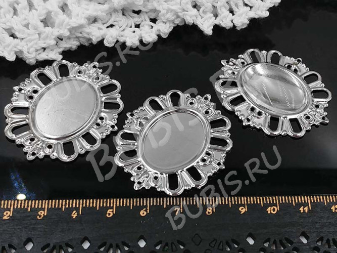 Кабошон стеклянный 02 Овал 25*18*6мм прозрачный (стекло)