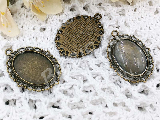 Кабошон стеклянный 02 Овал 25*18*6мм прозрачный (стекло)