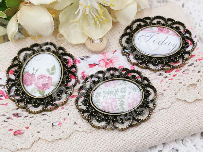 Кабошон стеклянный 02 Овал 25*18*6мм прозрачный (стекло)