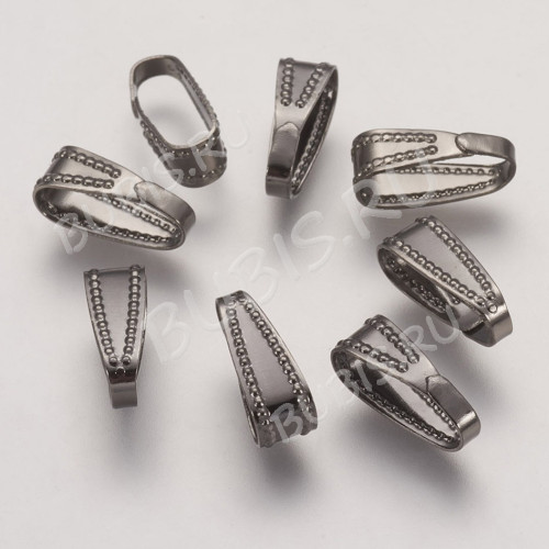 Держатель кулона 019 скоба овальная 11*4,3*4,2мм чёрный никель (Brass) (20шт)