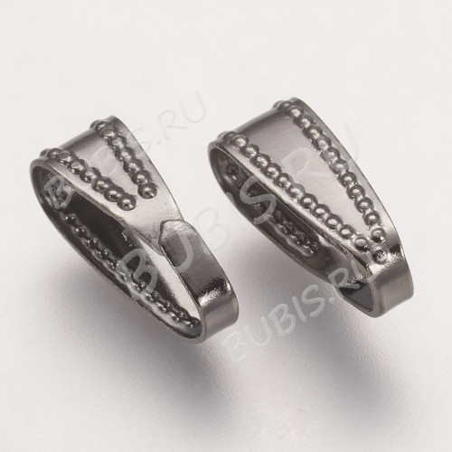 Держатель кулона 019 скоба овальная 11*4,3*4,2мм чёрный никель (Brass) (20шт)