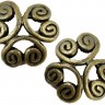 Купить (СКИДКИ!!!) 131 Шапочка Завитки 12*11,5*3,2мм античная бронза (литьё) (10шт) с доставкой по России