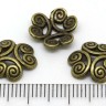 Купить (СКИДКИ!!!) 131 Шапочка Завитки 12*11,5*3,2мм античная бронза (литьё) (10шт) с доставкой по России