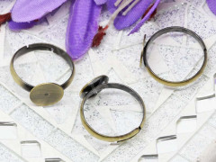 Основа (заготовка) для кольца 125 17мм с платформой 10мм античная бронза (Brass)