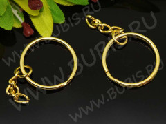 Карабин для брелка 19 Кольцо 25*25*2,3мм и цепочка 28*4,5*1,5мм золотистый (Iron)