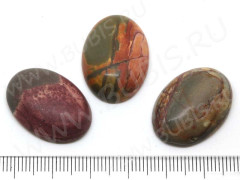 Кабошон каменный 067 Овал 25*18*6,5мм Яшма Пикассо (камни)