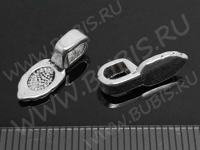 Бейл для приклеивания 04 листик 15,5*5,8*5,5мм античное серебро (литьё)