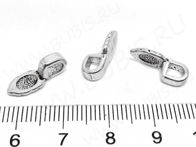 Бейл для приклеивания 04 листик 15,5*5,8*5,5мм античное серебро (литьё)