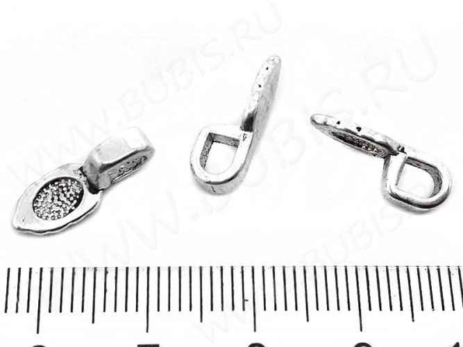 Бейл для приклеивания 04 листик 15,5*5,8*5,5мм античное серебро (литьё)