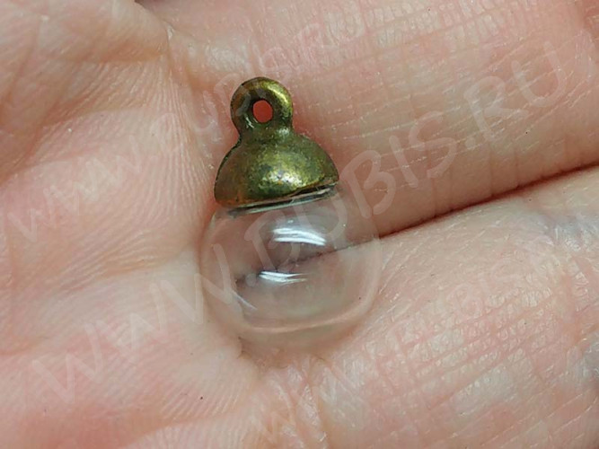 Концевик 047 шапочка подвеска 6,5*6,5*6,5мм античная бронза (литьё)
