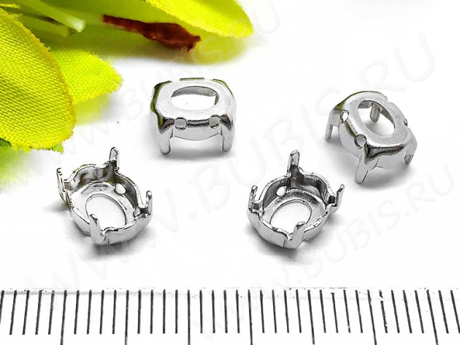 Разделитель 26 Сеттинг с лапками Овал 8*6мм для риволи/страз 8*6*4,5мм цвет платины (Brass)