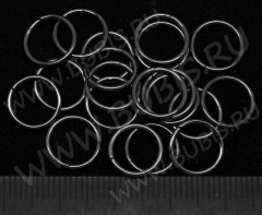 Колечки обычные 10*1мм чёрный никель (Iron) (20шт.)
