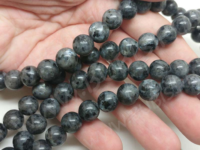 (СКИДКИ!!!) Бусина округлая 10мм Ларвикит (Лабрадорит Норвежский) (камни) (10шт.)