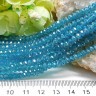 Купить Бусина кристалл гранёный абакус 4,3*4*3,5мм голубо-бирюзовый с АВ прозрачный (имитация Сваровски) (20шт.) с доставкой по России
