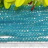 Купить Бусина кристалл гранёный абакус 4,3*4*3,5мм голубо-бирюзовый с АВ прозрачный (имитация Сваровски) (20шт.) с доставкой по России