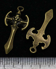 Подвеска Меч 01 готический 30,5*14,5*3,5мм античная бронза (литьё)