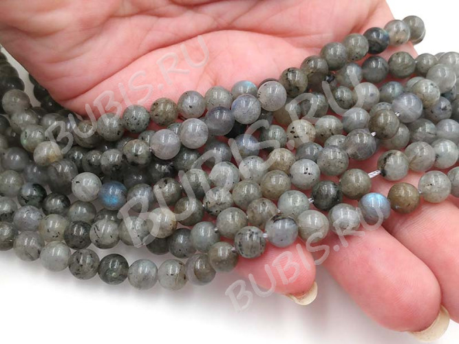 (СКИДКИ!!!) Бусина округлая 6мм Лабрадорит натуральный (камни) (10шт.)